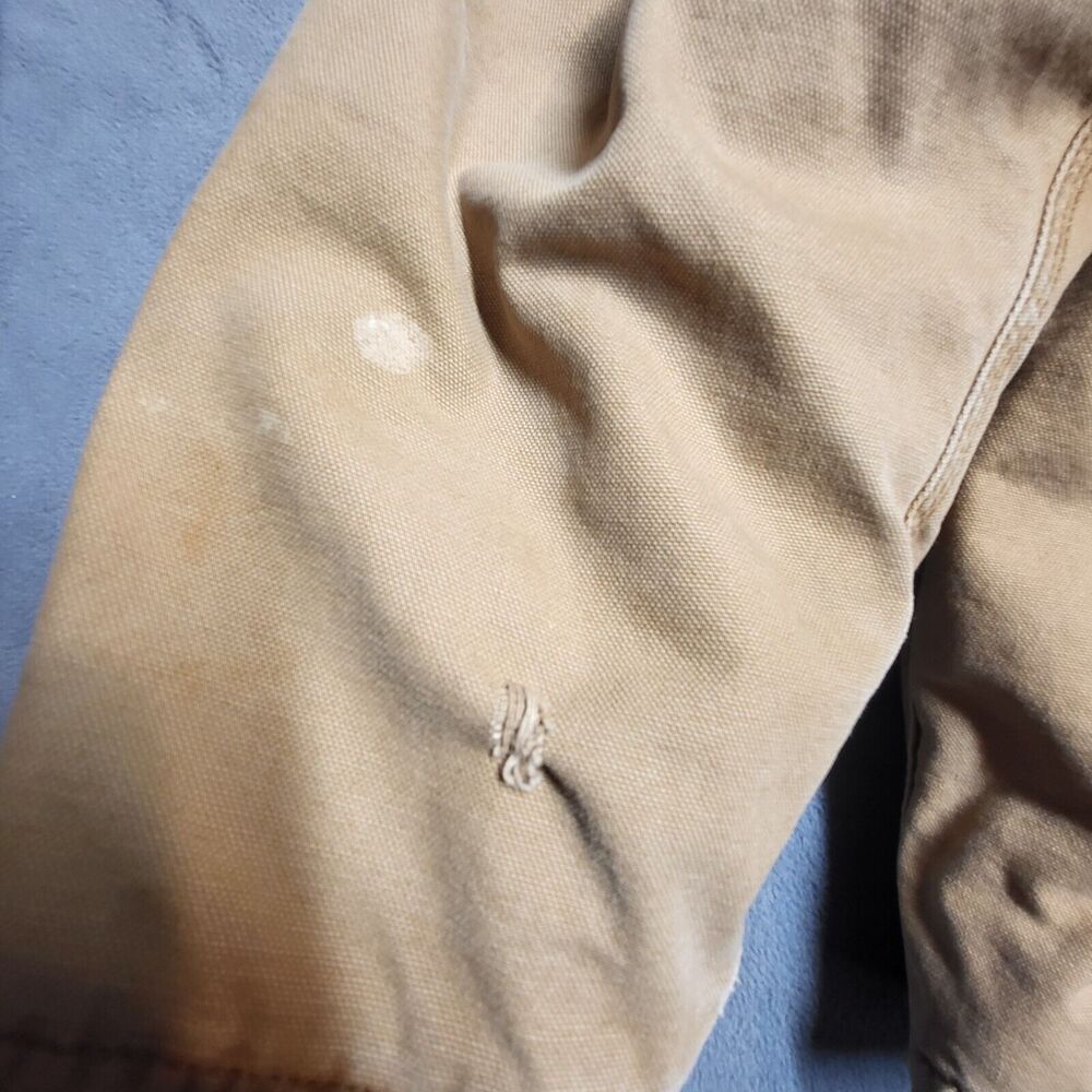 Dickies Jacket Mens 2XL Sherpa Lined Hooded Duck Brown Canvas Full Zip Thrashed - Picture 10 of 10